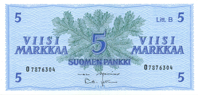 5 Markkaa 1963 Litt.B O7876304
